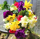 30" Mixed Silk Lily Peony Hydrangea Bush