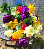 30" Mixed Silk Lily Peony Hydrangea Bush