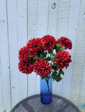 18" Silk Burhundy Mum Bush