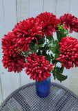 18" Silk Burhundy Mum Bush