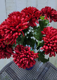 18" Silk Burhundy Mum Bush