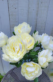 20" Silk Cream or Pink Peony Bush x 7