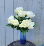 20" Silk Cream or Pink Peony Bush x 7