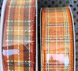 1.5" Wired Fall plaid Ribbon 50 yd Roll