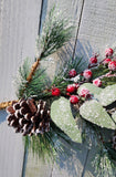 42" Snowy Pine Stem with Berrys and Pine Cones