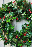 24" Natural Touch Holly Grapevine Wreath