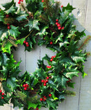 24" Natural Touch Holly Grapevine Wreath