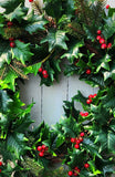 24" Natural Touch Holly Grapevine Wreath