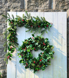 48' Natural Touch Holly Berry Garland