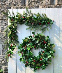 48' Natural Touch Holly Berry Garland