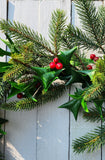 48' Natural Touch Holly Berry Garland