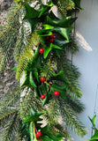 48' Natural Touch Holly Berry Garland