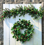 48' Natural Touch Holly Berry Garland