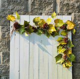 6' Grape Leaf and Pine Cone Garland