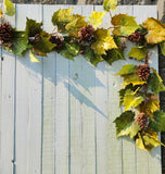 6' Grape Leaf and Pine Cone Garland