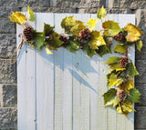 6' Grape Leaf and Pine Cone Garland