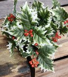 19" Faux PVC Holly Bush