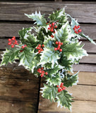 19" Faux PVC Holly Bush