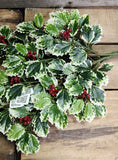 High Quality Faux Holly Stems 6 stems