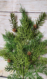 PVC Juniper With Tiny Pine Cones Stem