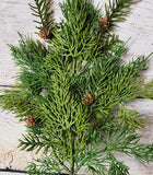 PVC Juniper With Tiny Pine Cones Stem