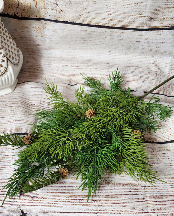 PVC Juniper With Tiny Pine Cones Stem