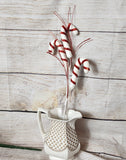 Styrofoam Faux Candy Cane Pick