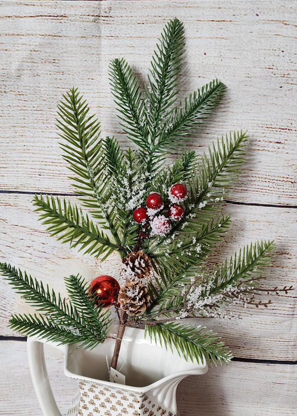 Pvc Pine Stem with cone and berries