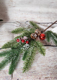 Pvc Pine Stem with cone and berries