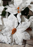 Medium Silk Poinsettia Bush in Red or White