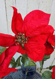 19" Red Velvet Poinsettia Bush x6 Heads