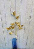 28" Gold Glitter Leaf Stem