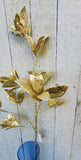 28" Gold Glitter Leaf Stem