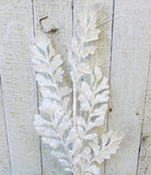 29" White Glitter Sequin Forest Fern Spray