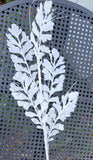 29" White Glitter Sequin Forest Fern Spray