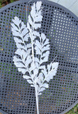 29" White Glitter Sequin Forest Fern Spray