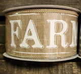 3 COLORS - 2.5" 10 yards FARMHOUSE Wired Canvas Ribbon