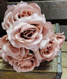 17" Silk Lillian Open Rose x 12 Heads