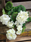 18" Silk Geranium Bush Red or Cream