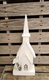 18" Wooden Church with LED lights