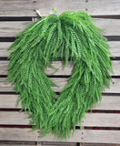 26" Oval Button Fern Wreath