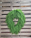 26" Oval Button Fern Wreath