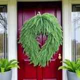 26" Oval Button Fern Wreath
