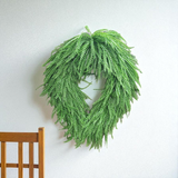26" Oval Button Fern Wreath