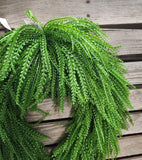 26" Oval Button Fern Wreath