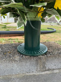 Weighted cemetary container with metal stakes