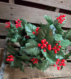 17" Faux Holly Bush