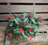 17" Faux Holly Bush