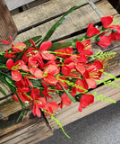 27" Red Silk Gladiolus Bush x5