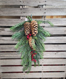 28" Mixed Pine Teardrop with Large Pine Cones